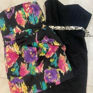 Colorful Strapless Dress with Black Dress